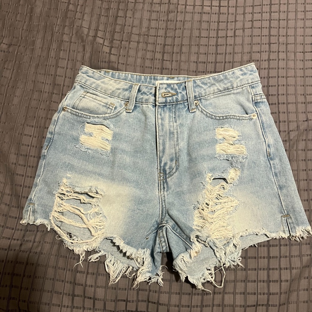 Baddieville Light Blue Jean Shorts for Women